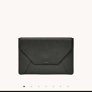 NEW Senreve Envelope Sleeve Pebbled Noir